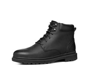 Schnürboots GEOX "U ANDALO", Herren, Gr. 42, schwarz, Leder, Synthetik, Basic, Schuhe Schnürboots, Herbst-Boots, Schnürstiefelette mit softem Schaftabschluss (72735861-42) schwarz