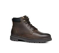 Schnürboots GEOX "U ANDALO", Herren, Gr. 44, braun (coffee), Leder, Synthetik, Basic, Schuhe Schnürboots, Herbst-Boots, Schnürstiefelette mit softem Schaftabschluss (40008159-44) coffee