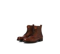 Schnürboots JACK & JONES "JFWSHAUN", Herren, Gr. 40, cognac used, Leder, Schuhe Schnürboots, mit Innenreißverschluss (32480339-40) cognac used