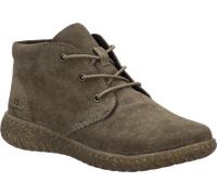Schnürboots JOSEF SEIBEL "Angelina 07", Damen, Gr. 39, braun (taupe), Veloursleder, Schuhe Schnürboots, Schnürstiefelette mit Logoprägung, Weite G (=weit) (42545835-39) taupe