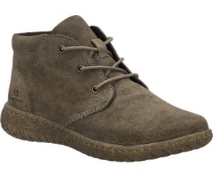Schnürboots JOSEF SEIBEL "Angelina 07", Damen, Gr. 41, braun (taupe), Veloursleder, Schuhe Schnürboots, Schnürstiefelette mit Logoprägung, Weite G (=weit) (42545835-41) taupe