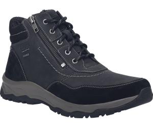 Schnürboots JOSEF SEIBEL "Leroy 57", Herren, Gr. 45, schwarz, Leder, Schuhe Schnürboots, Trekking Schuh, Bequemschuh in Schuhweite H (66687706-45) schwarz