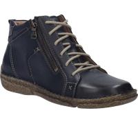 Schnürboots JOSEF SEIBEL "Neele 71", Damen, Gr. 39, blau, Leder, Schuhe Schnürboots, Schnürstiefelette mit praktischem Außenreißverschluss, Weite G (=weit) (29600469-39) blau