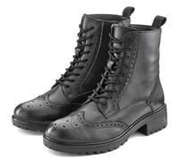 Schnürboots LASCANA "Schnürstiefelette, Ankle Boots, Herbststiefelette", Damen, Gr. 36, schwarz, Obermaterial: 100% Schafsleder. Decksohle: 100% Synthetik. Futter: 75% Textilmaterial, 25% Schafsleder.