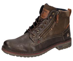 Schnürboots LERROS, Herren, Gr. 41, braun (dunkelbraun), Lederimitat, Schuhe Schnürboots, Schnürboots, mit seitlichem Reißverschluss (72032219-41) dunkelbraun