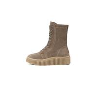Schnürboots MARC O'POLO "Model Bianca 55", Damen, Gr. 38, braun, Veloursleder, unifarben, Schuhe Schnürboots, Schnürstiefelette, Plateauboots mit Ziernähte (87567047-38) braun