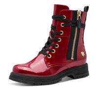 Schnürboots MARCO TOZZI BY GMK, Damen, Gr. 39, rot, Lacklederimitat, glänzend, Schuhe Schnürboots, Blockabsatz, Schnürboots mit Zierreißverschluss (61543668-39)
