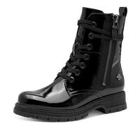 Schnürboots MARCO TOZZI BY GMK, Damen, Gr. 41, schwarz, Lacklederimitat, glänzend, Schuhe Schnürboots, Blockabsatz, Schnürboots mit Zierreißverschluss (49610711-41) schwarz