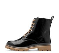 Schnürboots MARCO TOZZI, Damen, Gr. 36, schwarz, Lederimitat, glänzend, Schuhe Schnürboots, Blockabsatz, Schnürstiefelette in glänzender Optik (25410062-36) schwarz