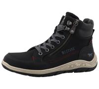 Schnürboots MUSTANG SHOES "Benedetto", Herren, Gr. 45, schwarz, Lederimitat, Basic, Schuhe Schnürboots, High Top Sneaker, Schnürboots mit Reißverschluss (61477331-45) schwarz