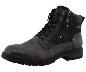 Schnürboots MUSTANG SHOES "Marcas", Herren, Gr. 41, grau, Lederimitat, used, Basic, Schuhe Schnürboots, Business Stiefel, Boots mit Textilfutter (33148552-41) grau