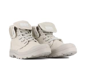 Schnürboots PALLADIUM "BAGGY", Damen, Gr. 42, natural grau, Textil, Schuhe Schnürboots, Schnürstiefel aus Canvas, umklappbarer Schaft (49807331-42) natural grau