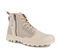 Schnürboots PALLADIUM "PAMPA DETROIT ZIP SU", Damen, Gr. 39,5, beige (sahara, safari), Textil, Schuhe Schnürboots, Schnürstiefel, Schnürstiefelette aus Canvas mit Reißverschluss (87812115-39,5) sahara