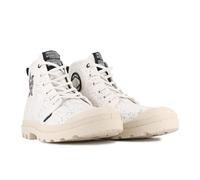 Schnürboots PALLADIUM "STRANGER THINGS X PAMPA DEMODOG", Herren, Gr. 44, weiß (cream weiß), Textil, Schuhe Schnürboots, Schnürstiefel aus Canvas mit Print (90940557-44) cream weiß