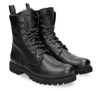 Schnürboots PANAMA JACK "Frisia", Damen, Gr. 37, schwarz, Nappaleder, Schuhe Schnürboots, Schnürboots, Stiefelette, Blockabsatz, mit Warmfutter (71772012-37) schwarz