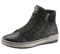 Schnürboots REMONTE, Damen, Gr. 36, schwarz, Leder, Lederimitat, Textil, Schuhe Schnürboots, Plateau, Schnürstiefelette, Boots in Crash-Optik (33634752-36)