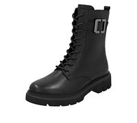 Schnürboots REMONTE, Damen, Gr. 44, schwarz, Leder, unifarben, Basic, Schuhe, Stiefelette, Boots, Profilsohle, Blockabsatz mit Zierschnalle (45378118-44) schwarz