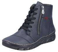 Schnürboots RIEKER, Damen, Gr. 36, blau (dunkelblau), Lederimitat, Schuhe Schnürboots, Schnürstiefelette, Casual-Boots mit weicher Innensohle (65133441-36) dunkelblau