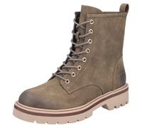 Schnürboots RIEKER, Damen, Gr. 36, khaki, Lederimitat, used, Schuhe Schnürboots, Schnürstiefelette, Boots, Blockabsatz, mit Profilsohle (52630847-36) khaki