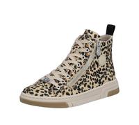 Schnürboots RIEKER, Damen, Gr. 37, leo, Textil, Schuhe Schnürboots, High Top Sneaker, trendy Stiefelette mit seitlichem Reißverschluss, Topseller (84312569-37)