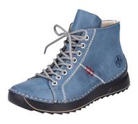 Schnürboots RIEKER, Damen, Gr. 38, blau (royalblau), Lederimitat, Schuhe Schnürboots, mit Ziernähten, Topseller (78451208-38) royalblau