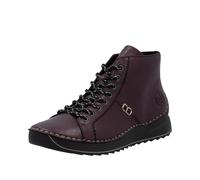 Schnürboots RIEKER, Damen, Gr. 38, brombeere, Lederimitat, unifarben, Schuhe Schnürboots, Schnürstiefelette, High Top Sneaker, Plateauboots mit Profilsohle (33670802-38)