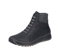 Schnürboots RIEKER, Damen, Gr. 38, schwarz, Lederimitat, Schuhe Schnürboots, Stiefelette, Plateauboots mit Profilsohle (20440240-38) schwarz