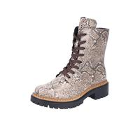 Schnürboots RIEKER, Damen, Gr. 39, beige (beige, kombiniert), Lederimitat, Schuhe Schnürboots, Schnürstiefelette, Profilsohle, in veganer Verarbeitung (11305839-39) beige, kombiniert