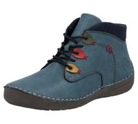 Rieker Schnürboots 566084 Damen Lederimitat/Textil Blau Gr. 39 mit Innenreißverschluss