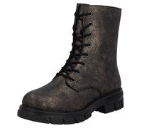 Schnürboots RIEKER, Damen, Gr. 39, schwarz (bronzefarben), Lederimitat, metallic, Schuhe Schnürboots, Stiefelette, Blockabsatz, mit zusätzlichem Innenreißverschluss (52783851-39) bronzefarben
