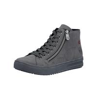 Schnürboots RIEKER, Damen, Gr. 40, grau, Lederimitat, Schuhe Schnürboots, High Top-Sneaker, Herbstschuh mit dezenten Ziernähten (81618551-40) grau