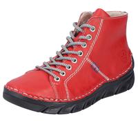 Schnürboots RIEKER, Damen, Gr. 40, rot, Lederimitat, Schuhe Schnürboots, Schnürstiefelette, High Top Sneaker, Schnürschuh mit Kontrastnaht (44545715-40) rot