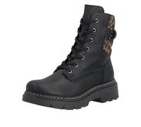 Schnürboots RIEKER, Damen, Gr. 40, schwarz, Lederimitat, Schuhe Schnürboots, Schnürstiefelette, Winterboots mit Warmfutter (25662204-40) schwarz