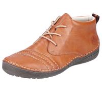 Rieker Schnürboots Damen 83063967 Lederimitat cognac mit feinen Ziernähten Gr. 40