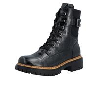 Schnürboots RIEKER, Damen, Gr. 41, schwarz, Lederimitat, Schuhe Schnürboots, Schnürstiefelette, Blockabsatz in Used-Optik (93096307-41) schwarz