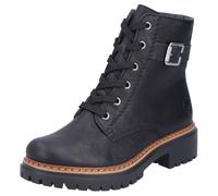 Schnürboots RIEKER, Damen, Gr. 43, schwarz, Lederimitat, unifarben, Schuhe Schnürboots, Winterstiefel, Boots mit kontrastfarbener Rahmennaht (64269323-43)