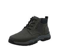 Schnürboots RIEKER, Herren, Gr. 40, schwarz (dunkelgrau, schwarz), Nubukleder, Schuhe Schnürboots, Stiefelette, Casual Boots mit Schaftrandpolsterung, TEX-Membran (68581950-40) dunkelgrau, schwarz