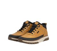 Schnürboots RIEKER, Herren, Gr. 40, schwarz (ockergelb, schwarz), Lederimitat, Textil, kontrastfarbene Details, Schuhe Schnürboots, Outdoorboots, Sneakerboots mit wasserabweisender TEX-Membran (419893