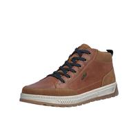 Schnürboots RIEKER, Herren, Gr. 40, Textil, cognac, Lederimitat, unifarben mit Farbeinsatz, Schuhe Schnürboots, High Top Sneaker, Boots mit weichem Schaftrand (25982009-40) cognac