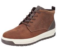 Schnürboots RIEKER, Herren, Gr. 41, braun (dunkelbraun), Leder, Lederimitat, Textil, Schuhe Schnürboots, mit gepolstertem Schaftrand (98527649-41) dunkelbraun