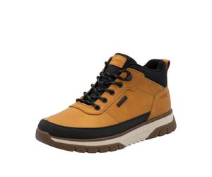 Schnürboots RIEKER, Herren, Gr. 41, ockergelb, schwarz, Lederimitat, Textil, kontrastfarbene Details, Schuhe Schnürboots, Outdoorboots, Sneakerboots mit wasserabweisender TEX-Membran (41989319-41) ock