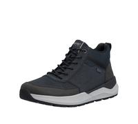 Schnürboots RIEKER, Herren, Gr. 47, blau (blau, schwarz), Lederimitat, Schuhe Schnürboots, Winterboots, High Top Sneaker, Outdoorboots mit TEX-Membrane (76923845-47) blau, schwarz