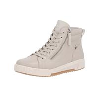 Schnürboots RIEKER SPORT, Damen, Gr. 40, beige (creme), Leder, Schuhe Schnürboots, Stiefelette, High Top Sneaker, Freizeitboots mit Reißverschluss (39972558-40) creme