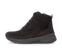Schnürboots ROLLINGSOFT, Damen, Gr. 35, schwarz, Nubukleder, unifarben, Schuhe Schnürboots, Keilabsatz, Freitzeitschuh, High-Top-Sneaker, Label an der Ferse (13529119-35)