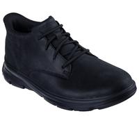 Schnürboots SKECHERS "ARCH FIT GARZA", Herren, Gr. 41, schwarz, Leder, unifarben, Schuhe Schnürboots, Freizeitschuh, Trekkingschuh mit Slip-ins (36581315-41) schwarz