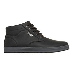 Schnürboots SKECHERS "PALMIRO-WALLACE", Herren, Gr. 45, schwarz, Lederimitat, Schuhe Schnürboots, Schnürboots, Casual-Stiefelette mit waterproof-Ausstattung (85737236-45) schwarz