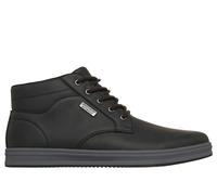 Schnürboots SKECHERS "PALMIRO-WALLACE", Herren, Gr. 46, schwarz, Lederimitat, Schuhe Schnürboots, Schnürboots, Casual-Stiefelette mit waterproof-Ausstattung (85737236-46) schwarz