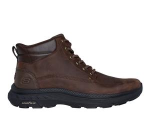 Schnürboots SKECHERS "POLLARD-WAYLON", Herren, Gr. 42, dunkelbraun, Leder, Schuhe Schnürboots, Winterboots, Schnürschuh mit Goodyear Laufsohle (64025639-42) dunkelbraun