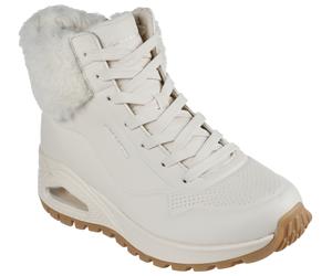 Schnürboots SKECHERS "UNO RUGGED - FALL AIR", Damen, Gr. 35, beige, Lederimitat, Textil, unifarben, Schuhe Schnürboots, Winterboots mit Air-Cooled Memory Foam Komfort-Innensohle, Topseller (54202053-3