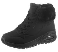 Schnürboots SKECHERS "UNO RUGGED - FALL AIR", Damen, Gr. 35, schwarz, Lederimitat, Textil, unifarben, sportlich, Schuhe, Winterboots mit Air-Cooled Memory Foam Komfort-Innensohle (98289018-35) schwarz